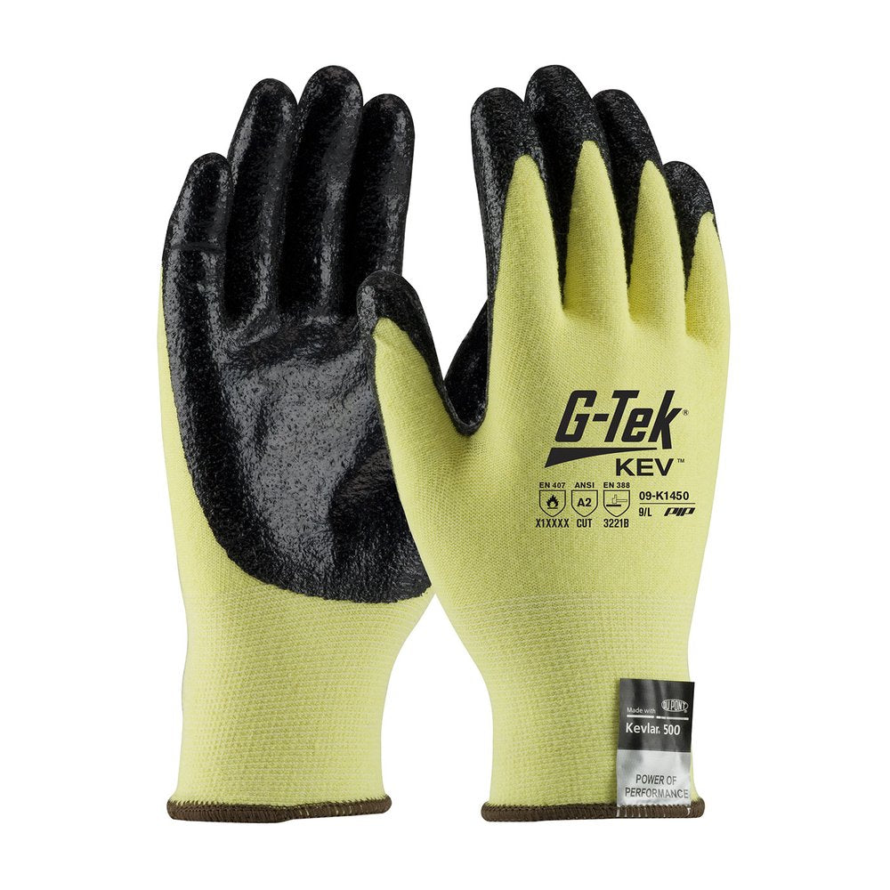 G-Tek by PIP Knit Kevlar Glove Nitr Smooth Grip PALM/FING M, 12 Pairs/Dozen