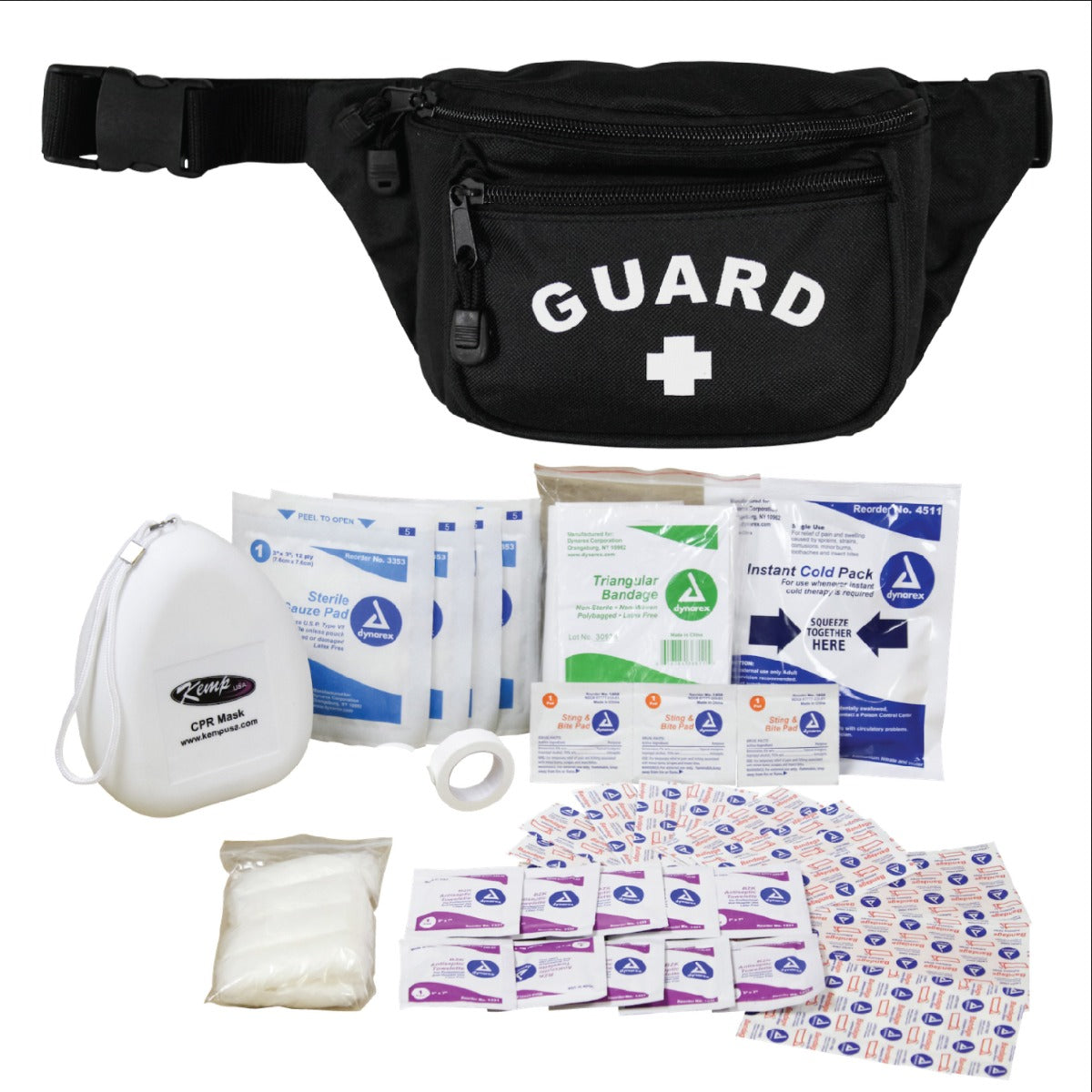 Kemp USA Hip Pack with First Aid Supply Pack, Black