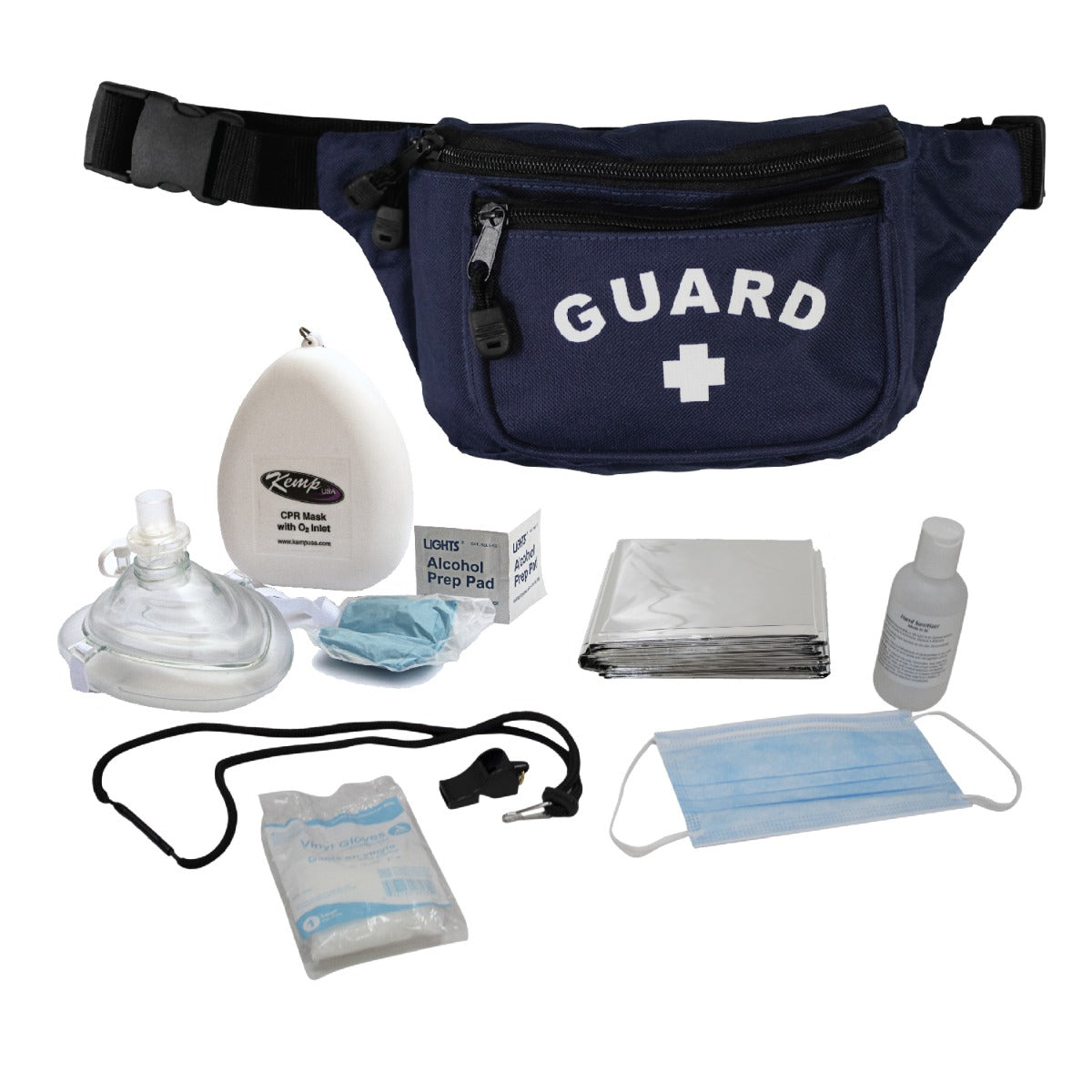 Kemp USA Hip Pack with PPE Supply Pack, Navy