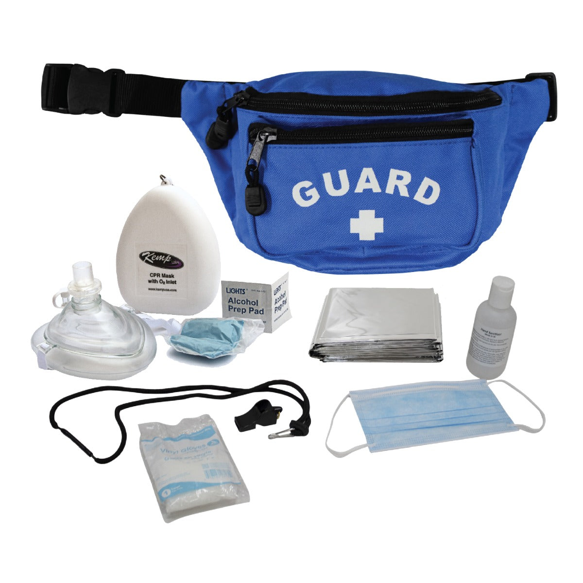 Kemp USA Hip Pack with PPE Supply Pack, Royal Blue