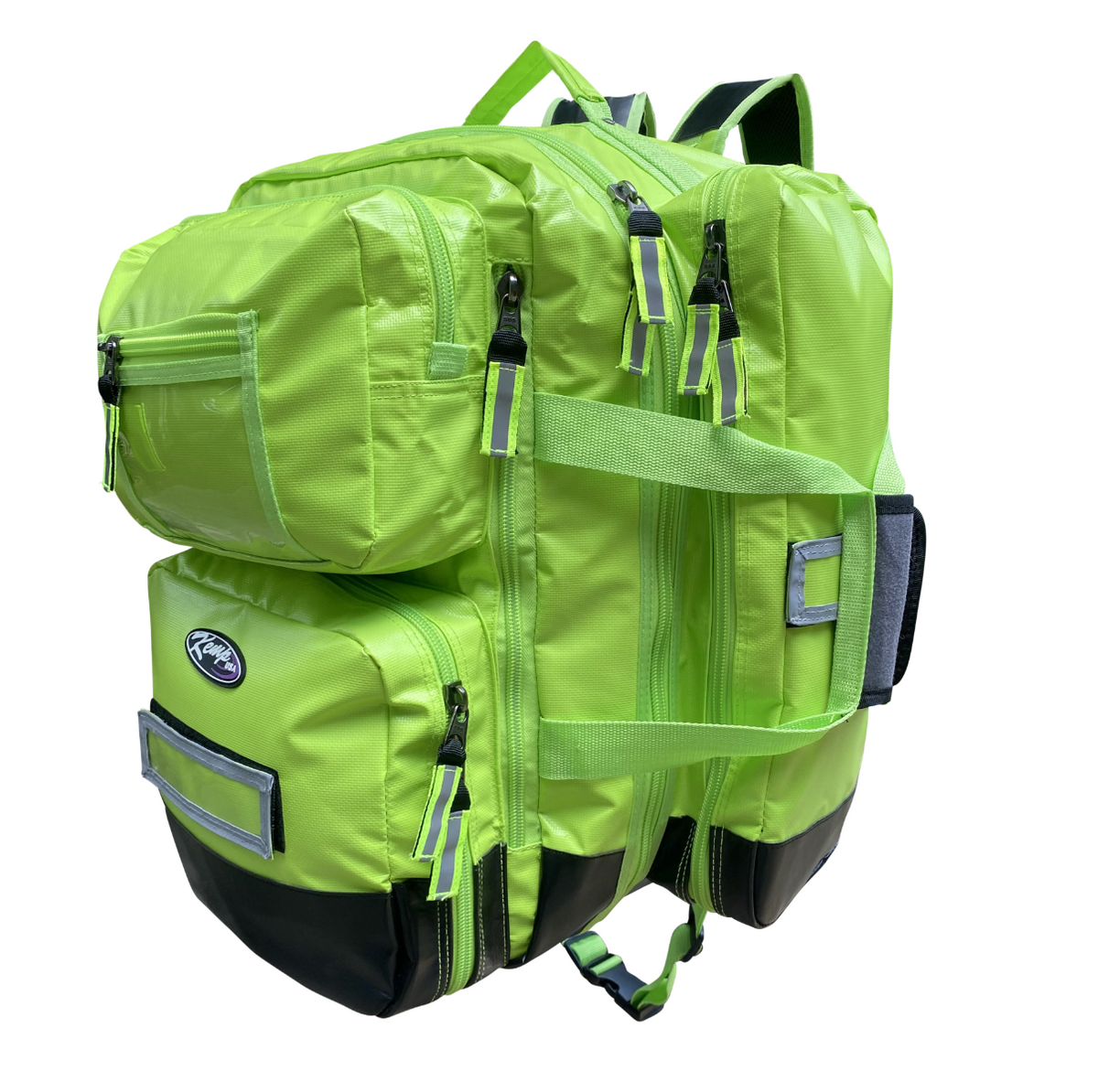 Kemp USA Tarpaulin Fluid-Resistant Ultimate EMS Backpack, Neon Green