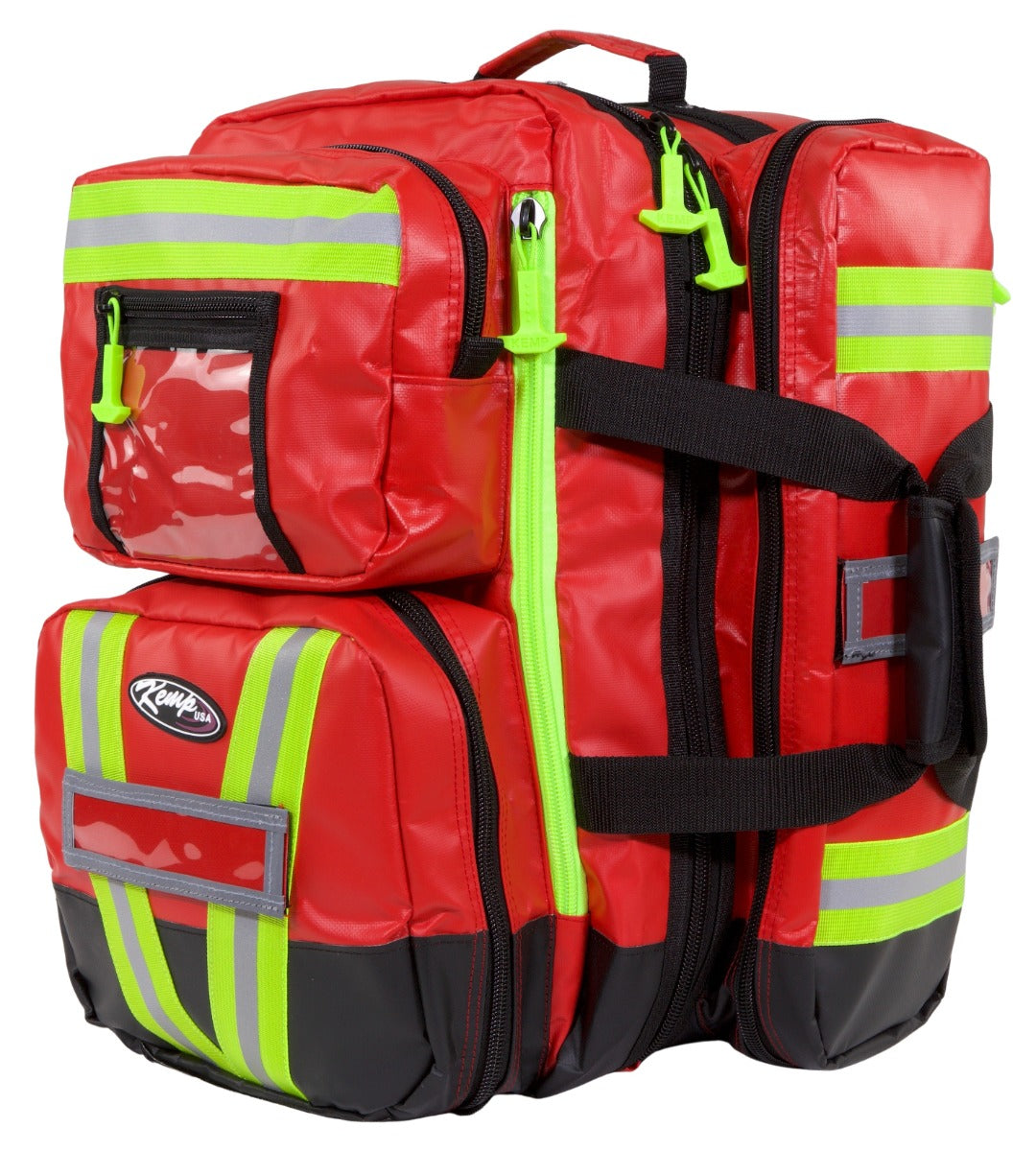 Kemp USA Tarpaulin Fluid-Resistant Ultimate EMS Packpack, Red