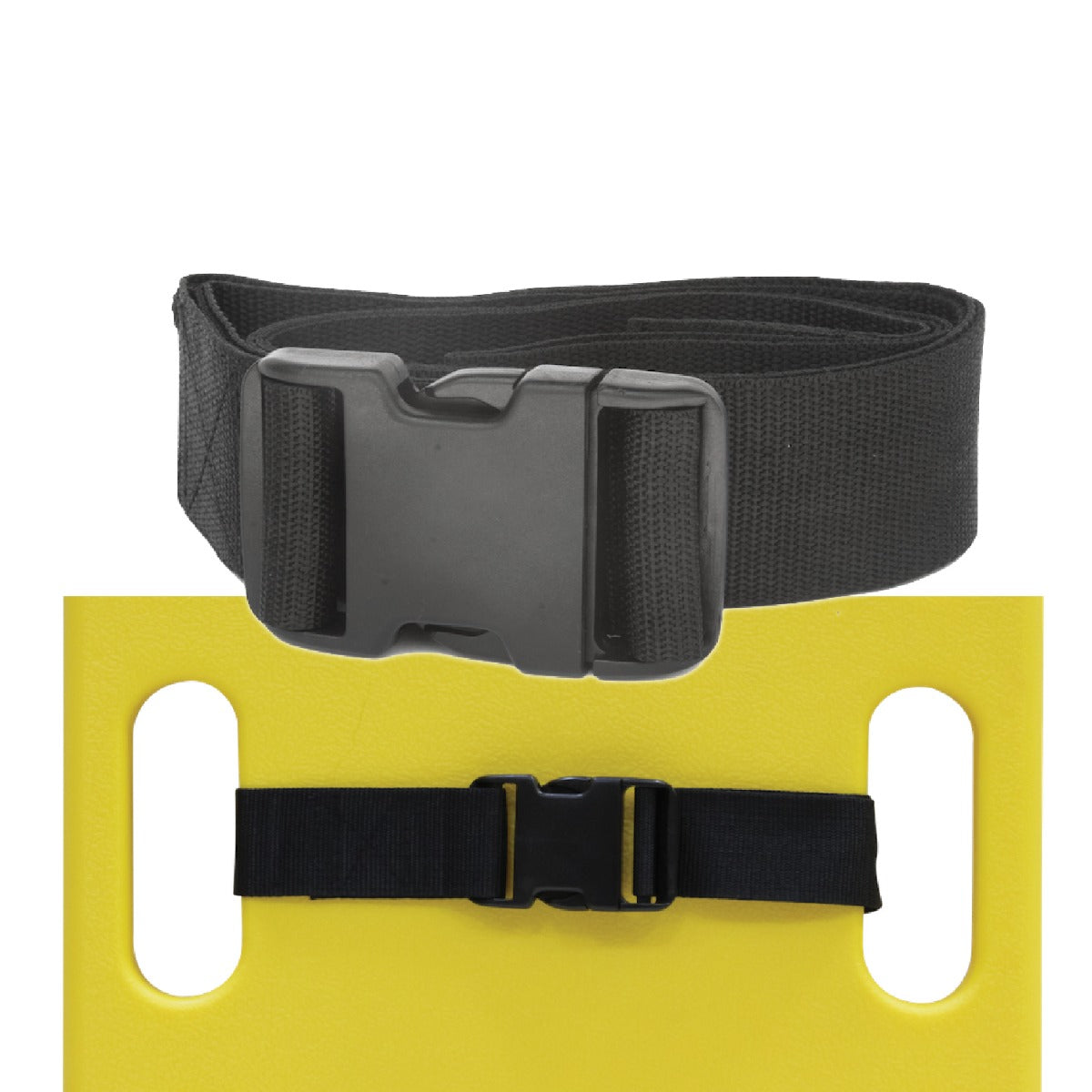 Kemp USA One Piece Spineboard Strap with Plastic Buckle, Black
