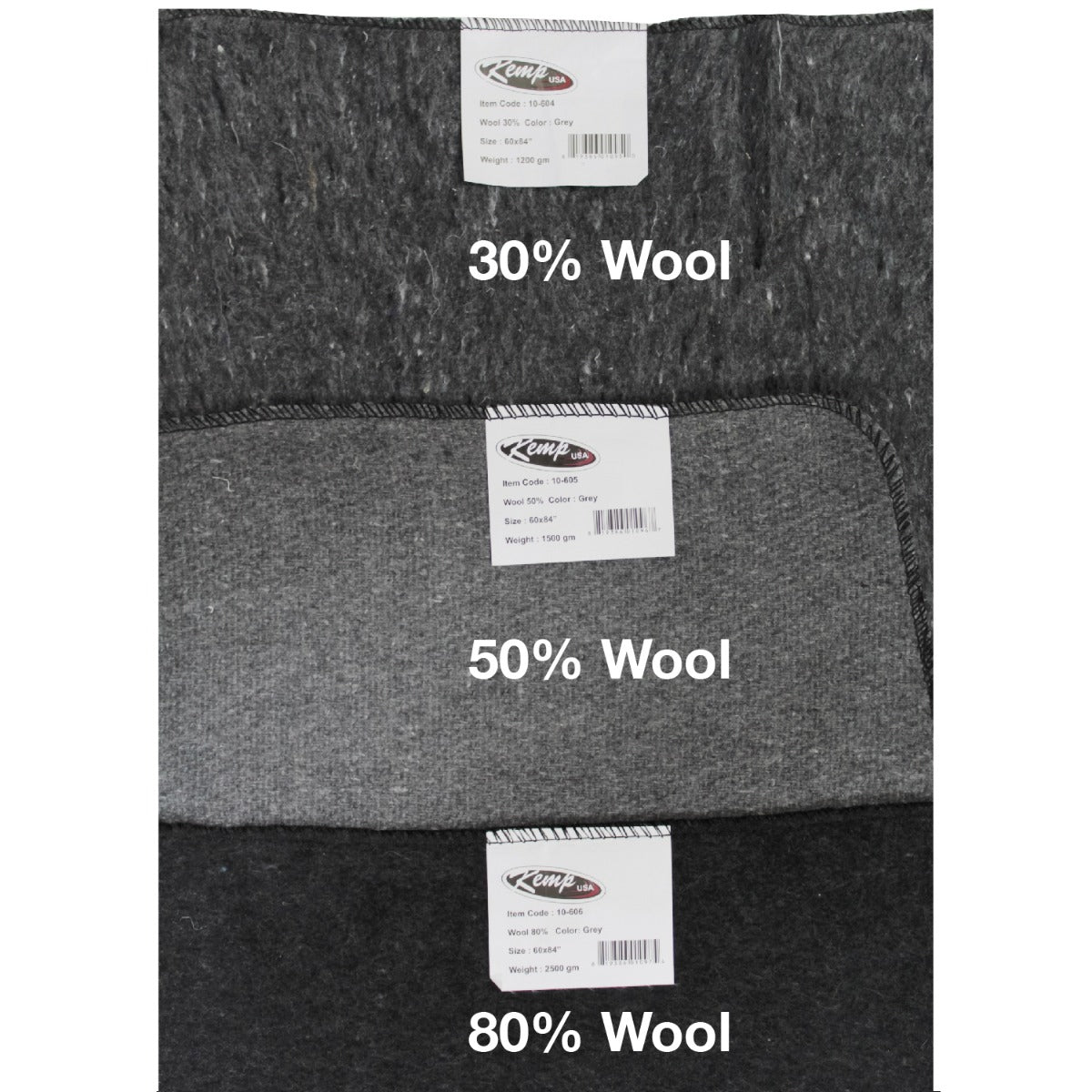 Kemp USA 80% Wool Fire-Resistant Blanket, Olive Green