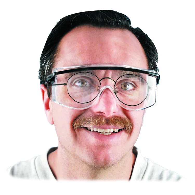 Astro OTG 3001 Safety Glasses, Black Half Frame OTG, Clear Single Lens