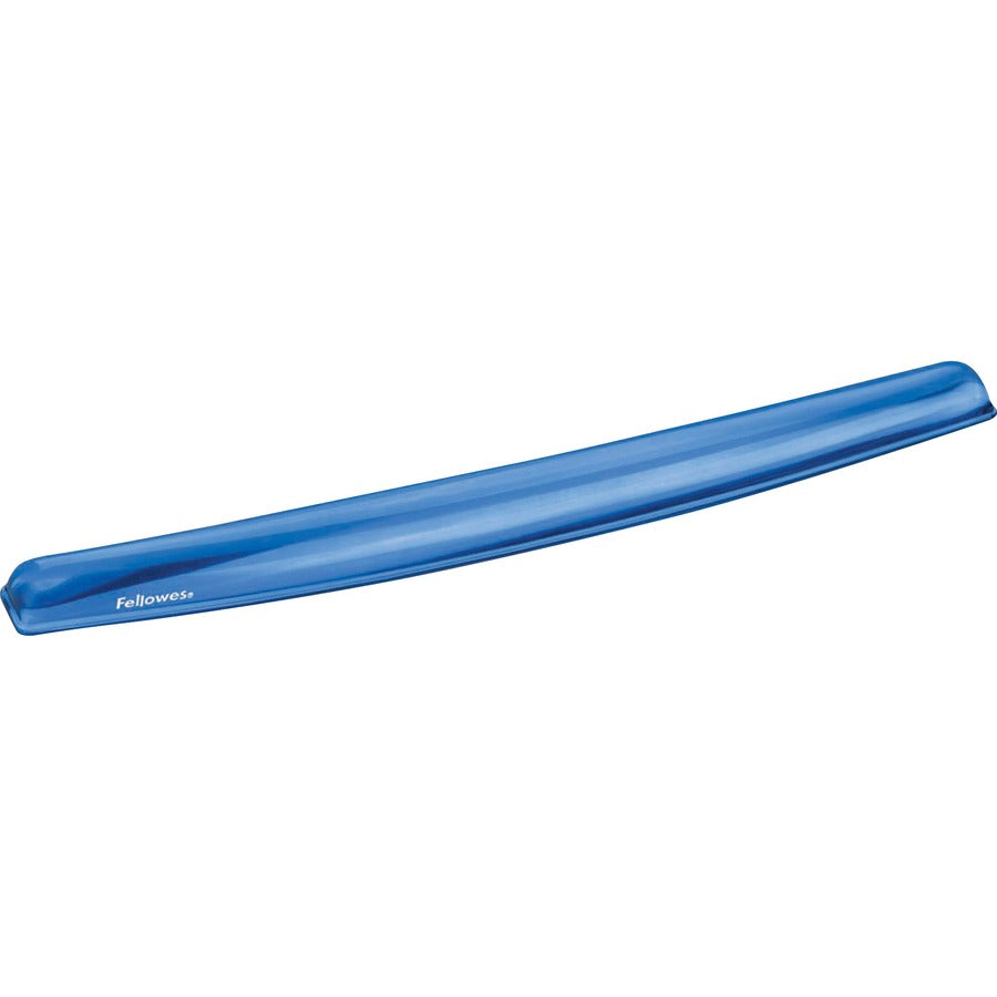 Fellowes Gel Wrist Rest - 0.63" Height x 18.50" Width x 2.25" Depth - Blue - Gel, Rubber, Cloth - Stain Resistant, Skid Proof - 1 Each
