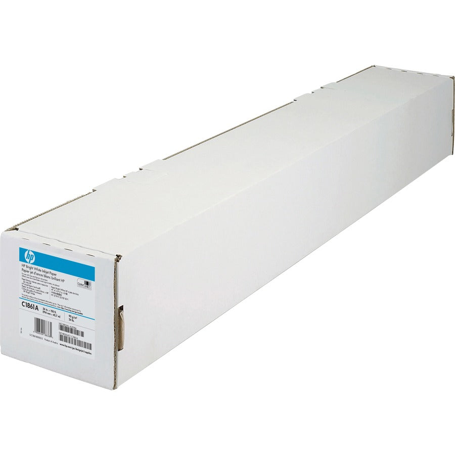 HP Bright White Inkjet Bond Paper - 95 Brightness - 94% Opacity - 36" x 150 ft - 24 lb Basis Weight - Matte - White - 1 Roll