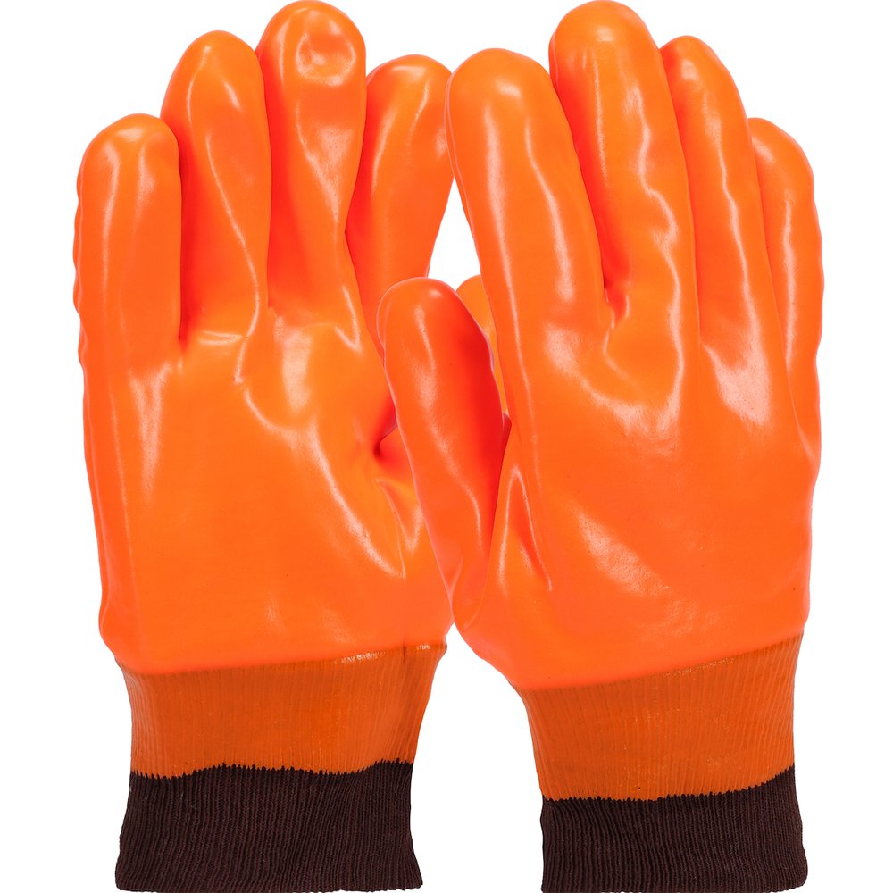 PIP Brown KW Orange Foam Lined PVC GL, 12 Pairs/Dozen