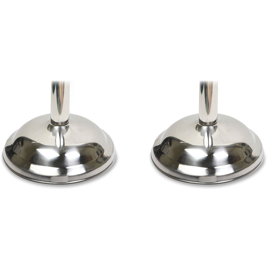 Tatco Bell-shaped Weight Base for Stanchion - Stainless Steel Post - Black Rope Attachment - Chrome - 2 / Box