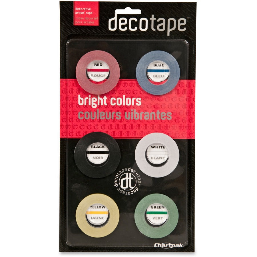 Chartpak DEC001 Decorative Tape - 27 ft Length x 0.13" Width - Assorted - Creep Resistant - For Decorating - 1 Pack