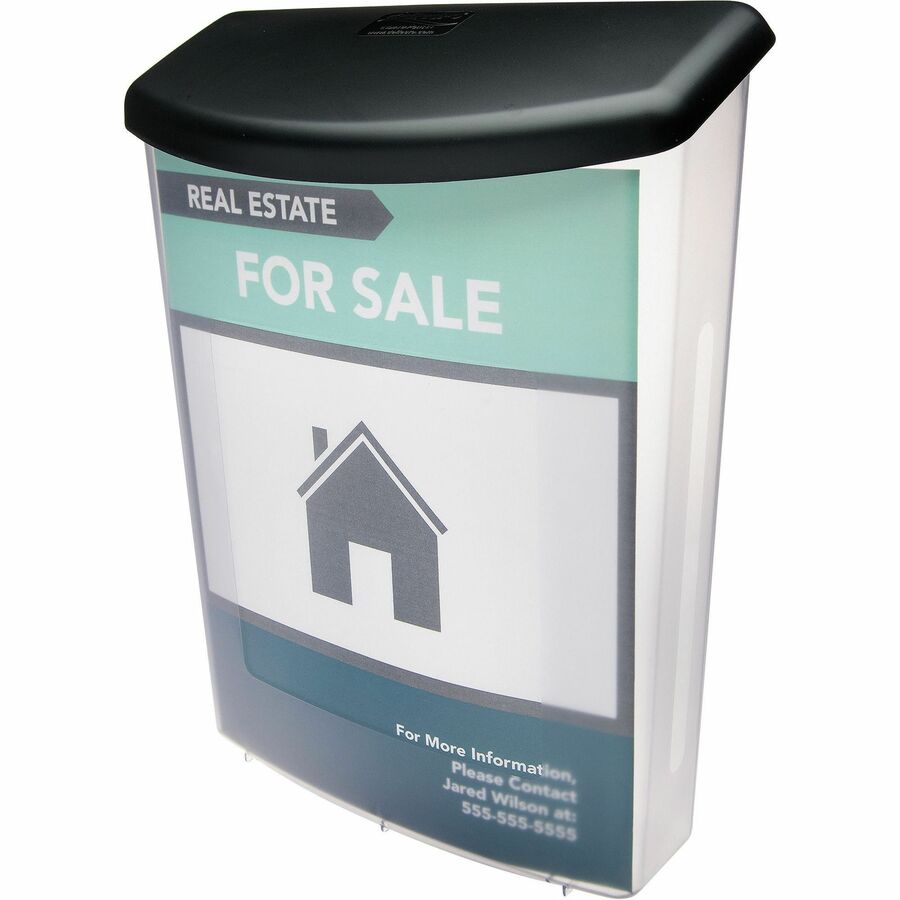 Deflecto Outdoor Literature Box - 13.12" Height x 10" Width x 4.50" Depth - Break Resistant, Water Proof - Gray - Plastic - 1 Each