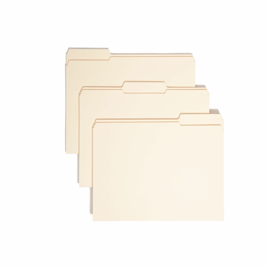 Smead 1/3 Tab Cut Letter Expanding File - 8 1/2" x 11" - 1 1/2" Expansion - Top Tab Location - Assorted Tab Position - 14 pt. - 2 Plys - Manila - 10% Recycled - 50 / Box