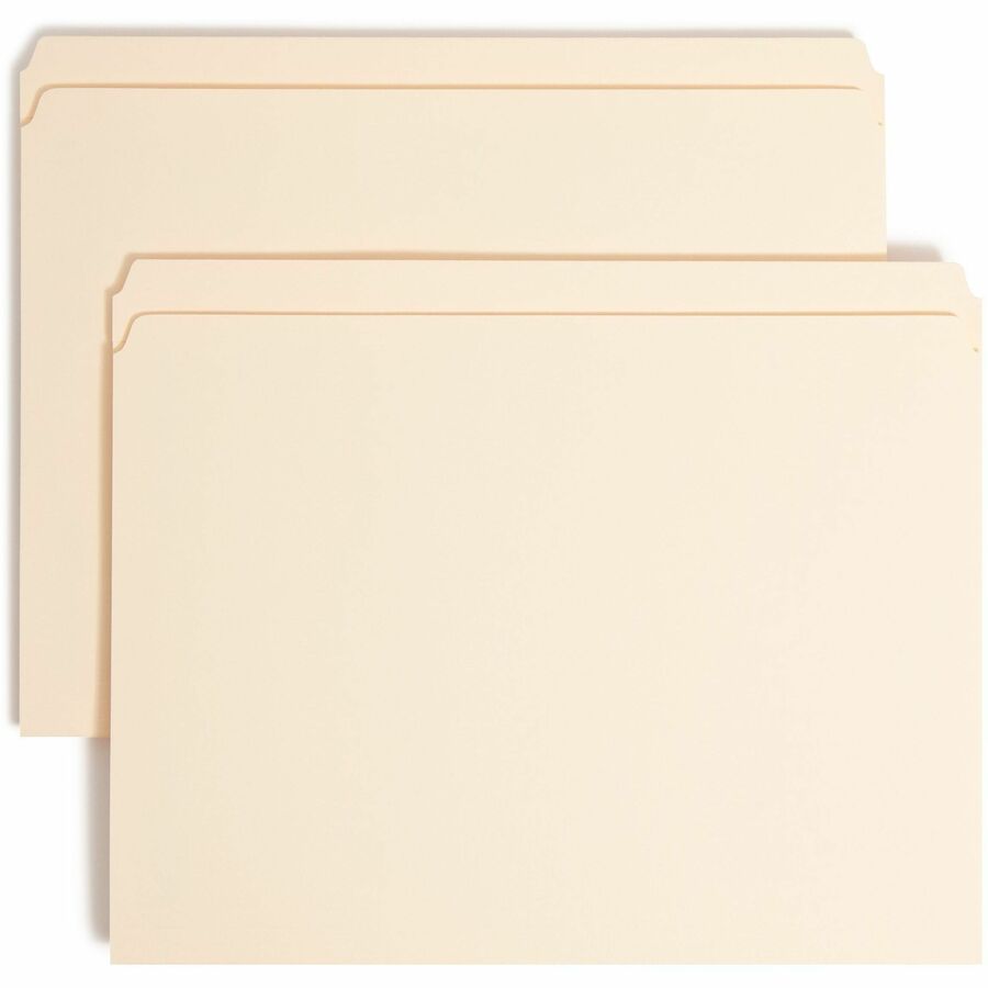 Smead Straight Tab Cut Letter Fastener Folder - 8 1/2" x 11" - 3/4" Expansion - 1 x 2K Fastener - 2" for Folder - 11 pt. - 2 Plys - Manila - Reinforced Tab - 10% Recycled - 50 / Box