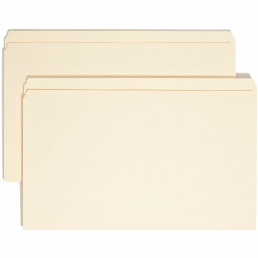 Smead Straight Tab Cut Legal Top Tab File Folder - 8 1/2" x 14" - 3/4" Expansion - 11 pt. - 1 Plys - Manila - Rounded Corner - 10% Recycled - 100 / Box