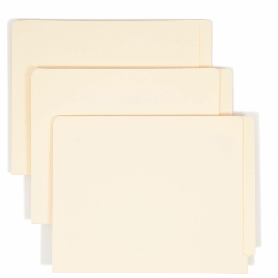 Smead Straight Tab Cut Letter End Tab File Folder - 8 1/2" x 11" - 3/4" Expansion - 11 pt. - 1 Plys - Manila - Durable - 10% Recycled - 100 / Box