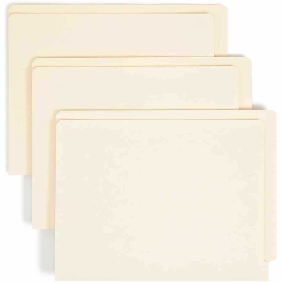 Smead Straight Tab Cut Letter End Tab File Folder - 8 1/2" x 11" - 3/4" Expansion - 11 pt. - 2 Plys - Manila - Durable - 10% Recycled - 100 / Box