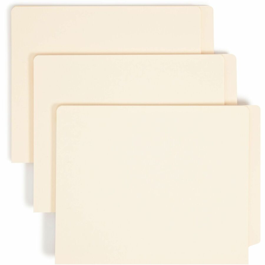 Smead Straight Tab Cut Letter End Tab File Folder - 8 1/2" x 11" - 1 1/2" Expansion - 14 pt. - 2 Plys - Manila - Reinforced, Embossed - 10% Recycled - 50 / Box