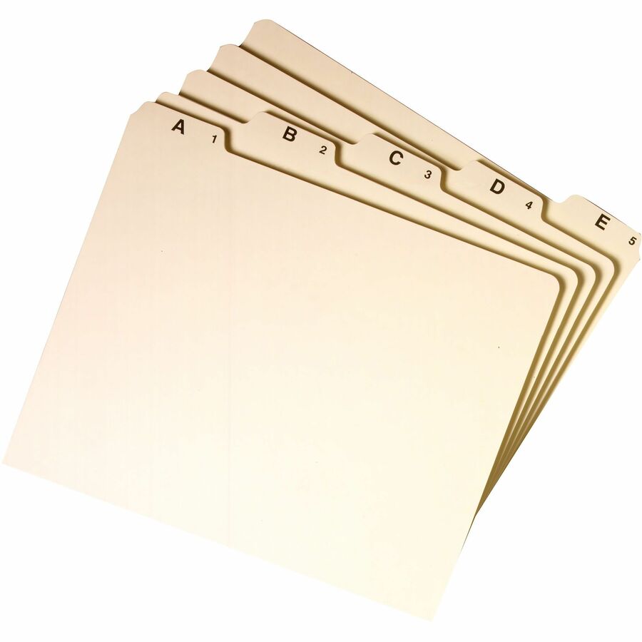 Smead Filing Guides with Alphabetic Indexing - 25 Printed Assorted Tab(s) - Character - A-Z - 25 Tab(s)/Set - Letter - Manila Tab(s) - 10% - 1 Set