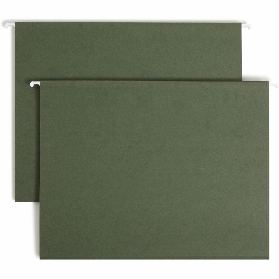 Smead Letter Hanging Folder - 8 1/2" x 11" - 2" Expansion - 11 pt. - Vinyl - Standard Green - 10% Recycled - 25 / Box