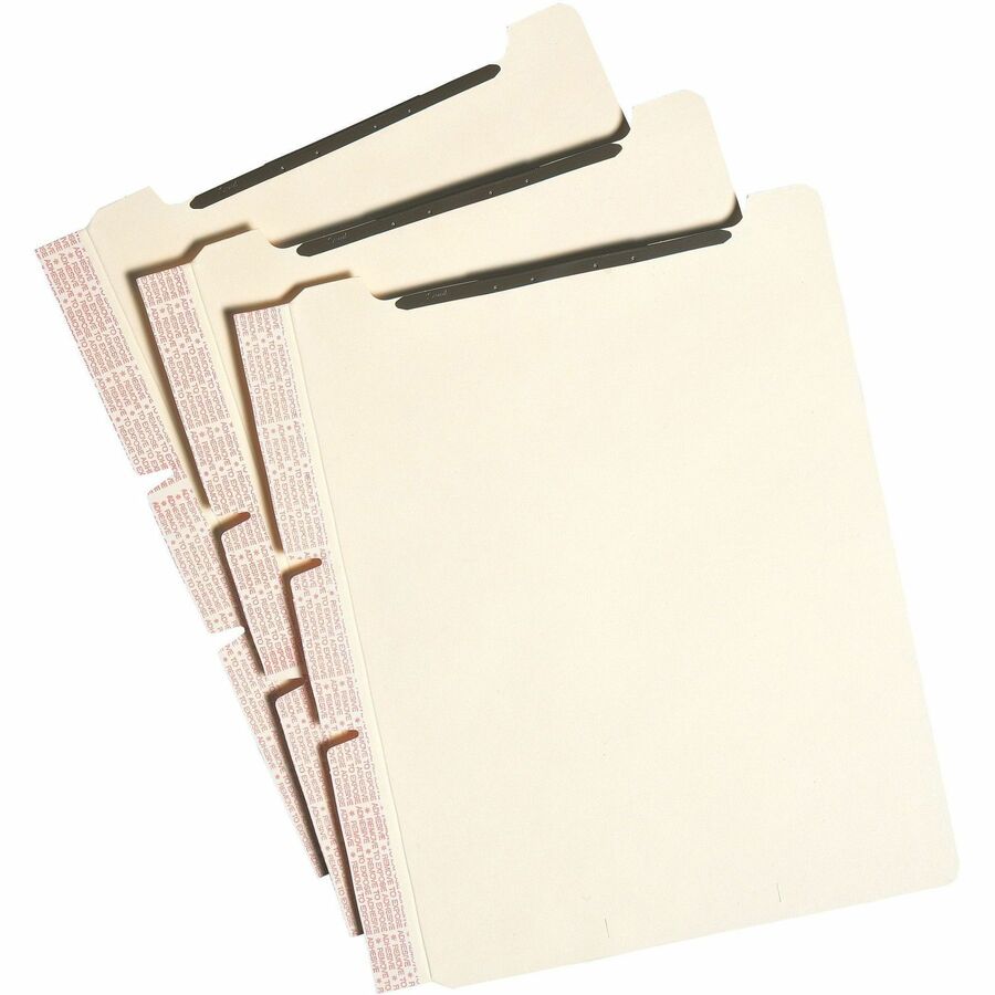 Smead Self-Adhesive Folder Dividers with Twin-Prong Fastener - For Letter 8 1/2" x 11" Sheet - Manila - Manila - 25 / Pack