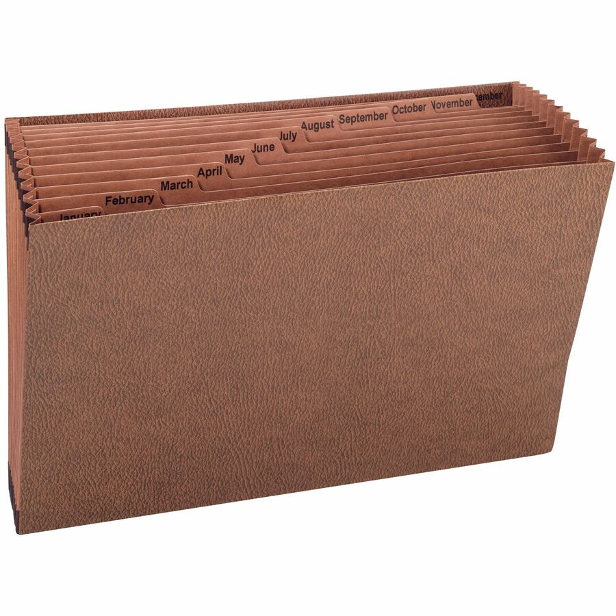Smead TUFF Legal Expanding File - 8 1/2" x 14" - 7/8" Expansion - 12 Pocket - Redrope - Tear Resistant, Reinforced Gusset - 30% Recycled - 1 Each