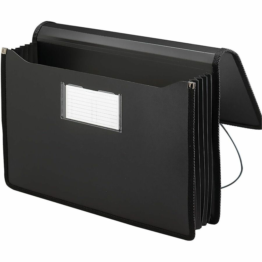 Smead Legal, Letter File Wallet - 8 1/2" x 14" , 8 1/2" x 11" - 5 1/4" Expansion - Front Pocket - Poly - Black - 1 Each