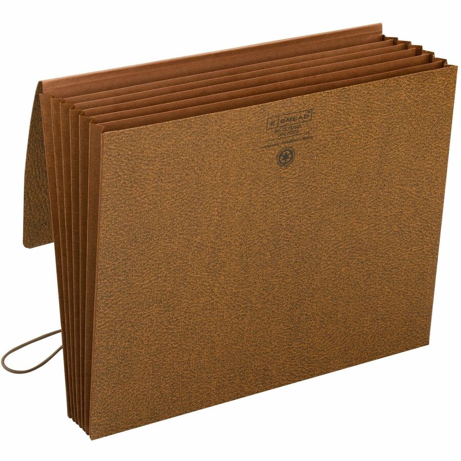 Smead Letter File Wallet - 8 1/2" x 11" - 5 1/4" Expansion - 6 Pocket - Tyvek - Redrope - Flap, Elastic Closure, Reinforced - 30% Recycled - 10 / Box