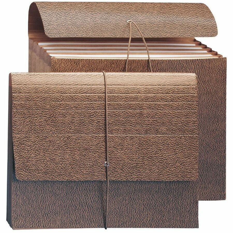 Smead Letter File Wallet - 8 1/2" x 11" - 5 1/4" Expansion - 6 Pocket - Redrope - Elastic Closure - 30% Recycled - 10 / Box
