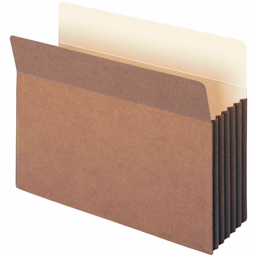 Smead Straight Tab Cut Letter File Pocket - 8 1/2" x 11" - 5 1/4" Expansion - Top Tab Location - 12.5 pt. - Redrope - Tear Resistant, Rounded Corner, Reinforced Gusset - 30% Recycled - 10 / Box