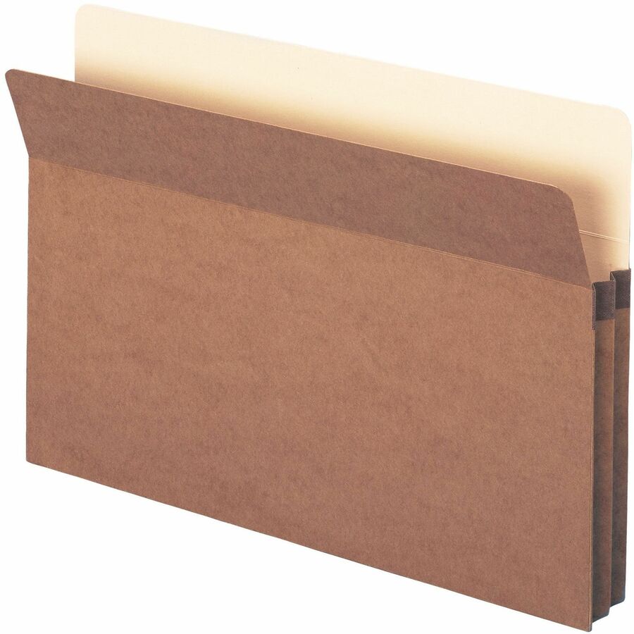 Smead Straight Tab Cut Legal File Pocket - 8 1/2" x 14" - 1 3/4" Expansion - Top Tab Location - 12.5 pt. - Redrope - Tear Resistant, Rounded Corner, Reinforced Gusset - 30% Recycled - 25 / Box