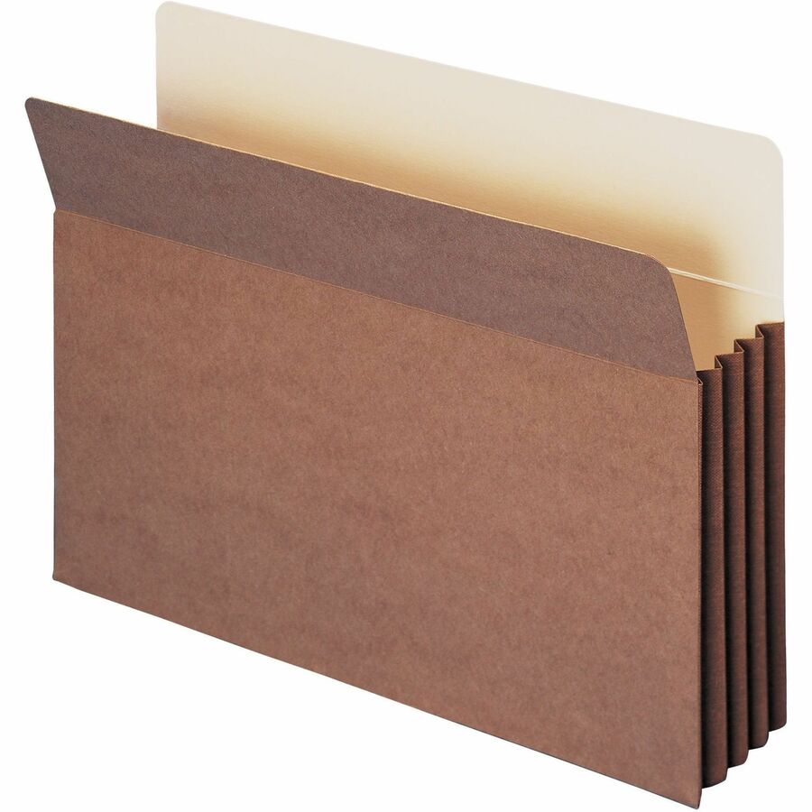 Smead TUFF Straight Tab Cut Legal File Pocket - 8 1/2" x 14" - 3 1/2" Expansion - 12.5 pt. - Redrope - Reinforced, Heavyweight, Tear Resistant - 30% Recycled - 10 / Box