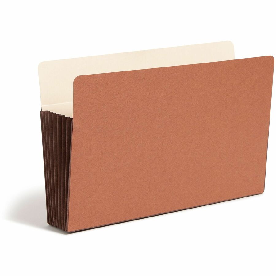 Smead TUFF Straight Tab Cut Legal File Pocket - 8 1/2" x 14" - 7" Expansion - 12.5 pt. - Redrope - Reinforced, Heavyweight Cover, Tear Resistant - 30% Recycled - 5 / Box