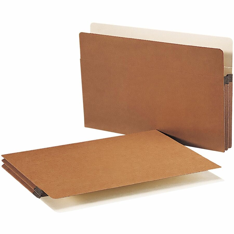 Smead Straight Tab Cut Legal File Pocket - 8 1/2" x 14" - 1 3/4" Expansion - 12.5 pt. - Redrope - Tear Proof, Reinforced Gusset, Heavyweight Cover, Rounded Corner - 30% Recycled - 50 / Box