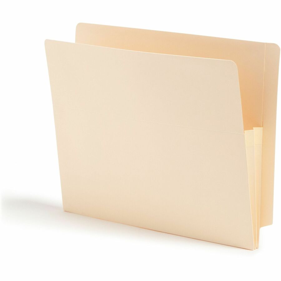 Smead Straight Tab Cut Letter File Pocket - 8 1/2" x 11" - 1 3/4" Expansion - 2 Plys - Manila - Embossed - 10% Recycled - 25 / Box