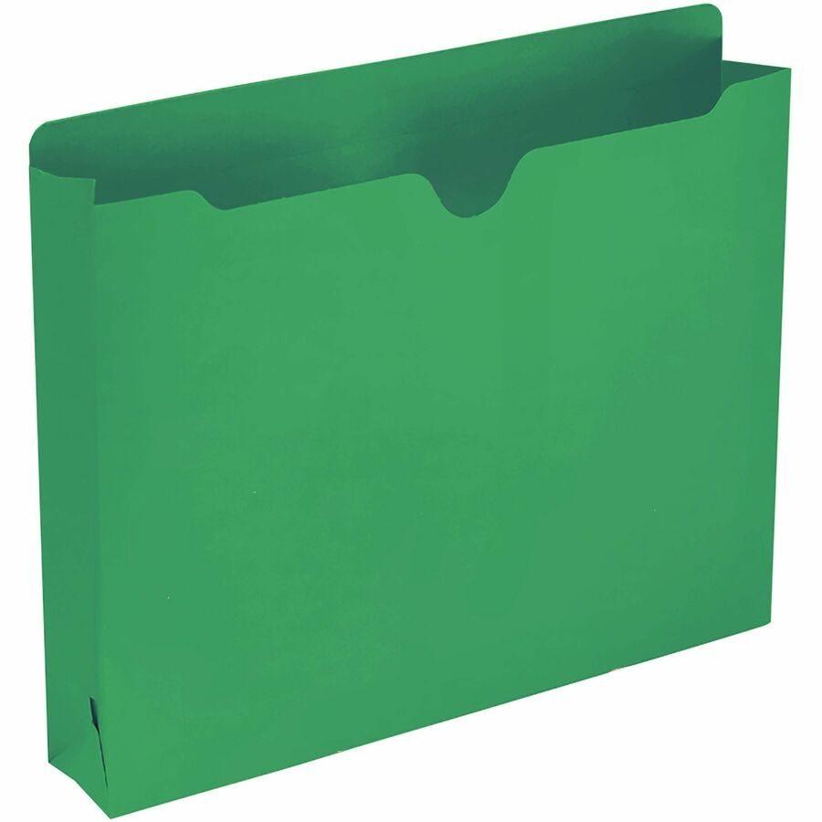 Smead Colored Straight Tab Cut Letter File Jacket - 8 1/2" x 11" - 2" Expansion - 11 pt. - 2 Plys - Green - Slip Resistant, Reinforced Tab - 10% Recycled - 50 / Box