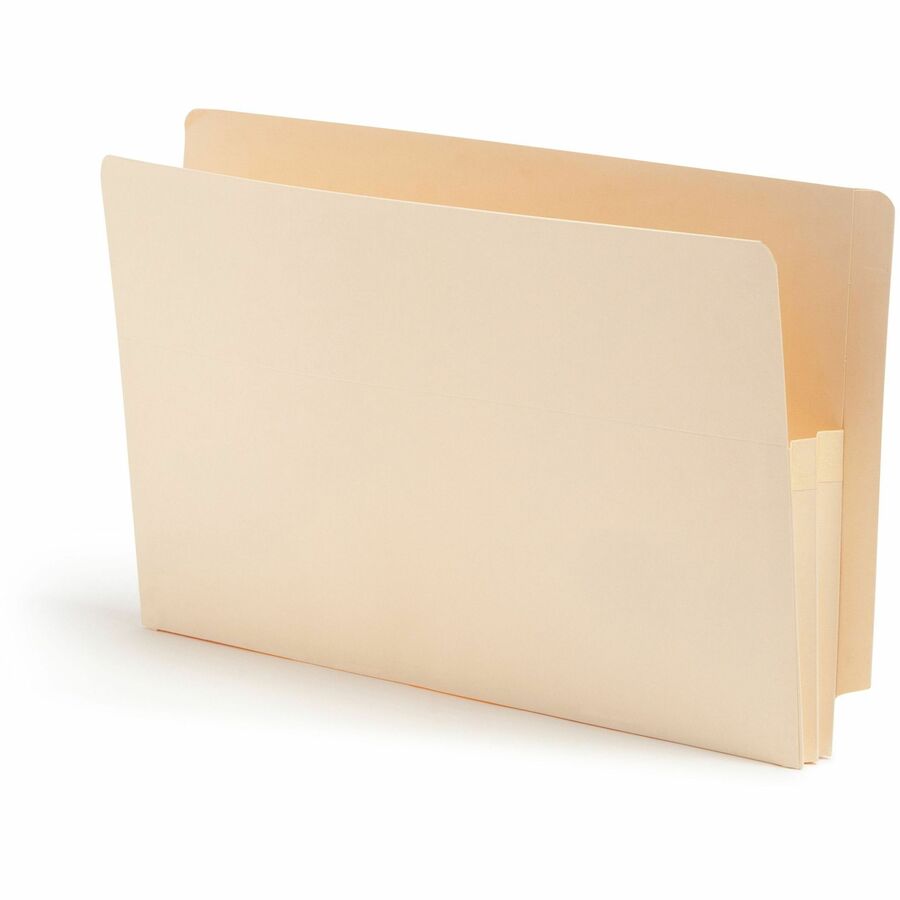 Smead Straight Tab Cut Legal File Pocket - 8 1/2" x 14" - 1 3/4" Expansion - 2 Plys - Manila - Embossed - 10% Recycled - 25 / Box