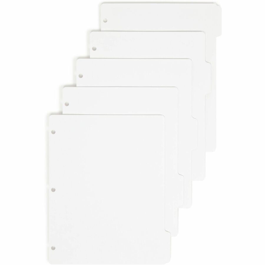 Smead Three-Ring Binder Index Dividers - 5 Tab(s)/Set - Letter - 8.50" Width x 11" Length - White Divider - 10% Recycled - Punched - 1 Box