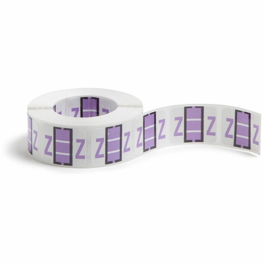 Smead BCCR Bar-Style Color-Coded Labels - Z - x 1 1/4" Width x 1" Length - Lavender - Laminated - 1 Roll