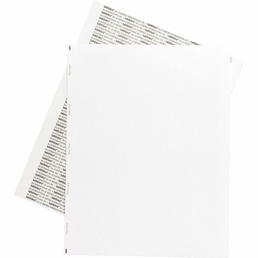 Tabbies Transcription Label Printer Sheets - 8 1/2" Width x 11" Length - Laser - White - 1000 / Box