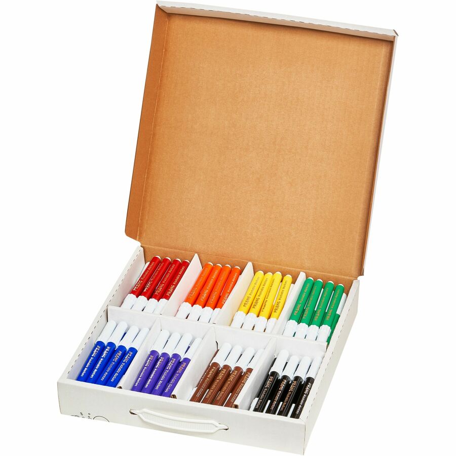 Prang Bullet Tip Washable Master Pack Art Markers - Washable - Blue, Black, Green, Orange, Purple, Yellow, Red, Brown Ink - 96 / Box