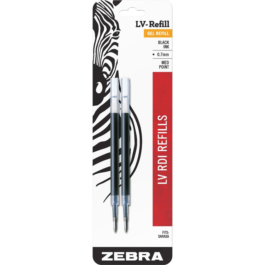 Zebra Sarasa Grand Gel LV-Refill - 0.70 mm , Medium Point - Black Ink - Scratch-free - 2 / Pack