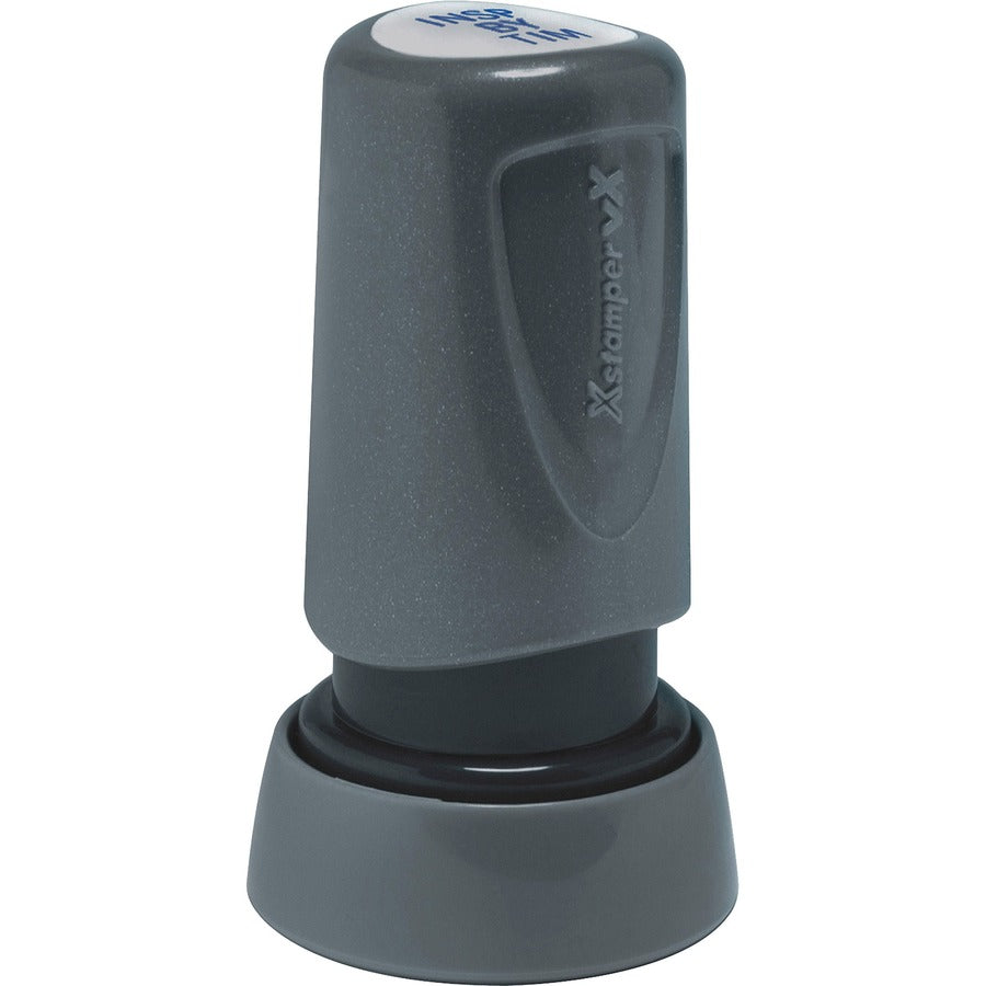 Xstamper VX Pre-inked Round Stamp - Message Stamp - 0.62" Impression Diameter - 1 Each