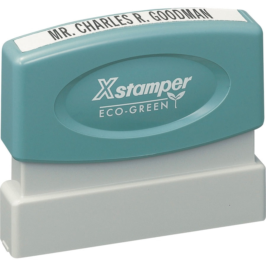 Xstamper Custom Single Line Pre-inked Stamp - Custom Message Stamp - 0.12" Impression Width x 2.37" Impression Length - 50000 Impression(s) - 1 Each