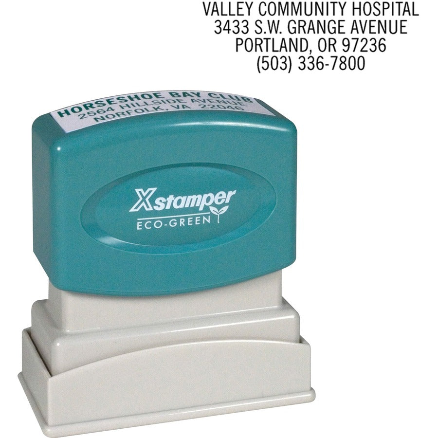 Xstamper Custom Return Address Pre-inked Stamp - Custom Message Stamp - 0.50" Impression Width x 1.62" Impression Length - 50000 Impression(s) - 1 Each