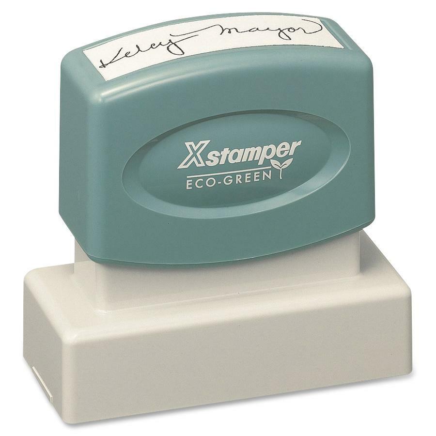 Xstamper Pre-Inked Stamp - Custom Message Stamp - 0.69" Impression Width x 1.93" Impression Length - 50000 Impression(s) - 1 Each
