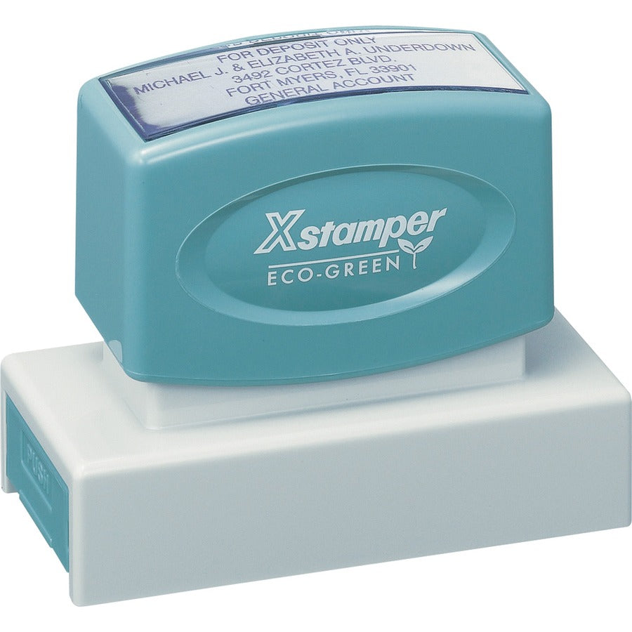 Xstamper Custom Large Business Address Stamp - Custom Message Stamp - 0.88" Impression Width x 2.75" Impression Length - 50000 Impression(s) - 1 Each