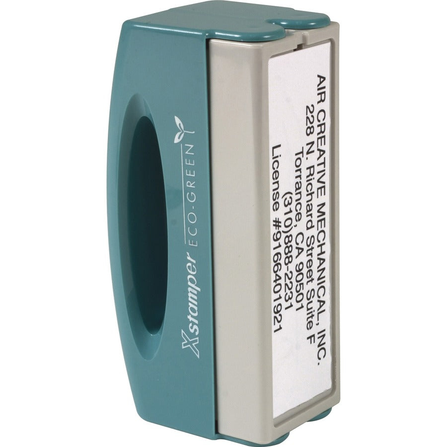 Xstamper Pre-inked Large Pocket Stamp - Custom Message Stamp - 0.62" Impression Width x 2.44" Impression LengthPlastic - 1 Each
