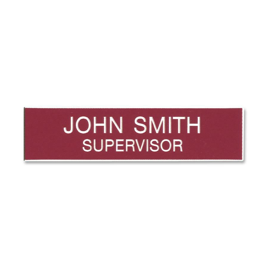 Xstamper Xecutives Name Badges - 3" Width x 0.7" Height - Plastic - 1 Each