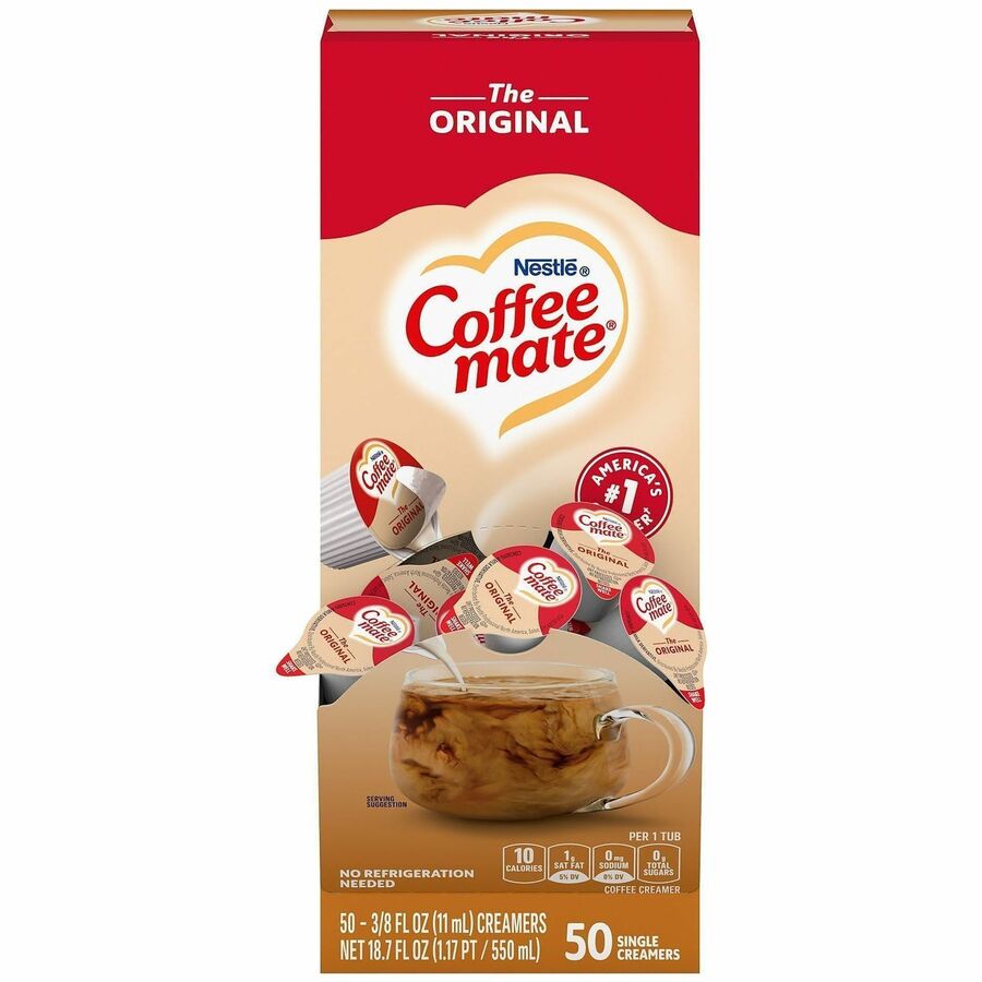 Coffee mate Original Nondairy Liquid Creamer Singles - Original Flavor - 0.38 fl oz (11 mL) - 50 Serving - 50 / Box