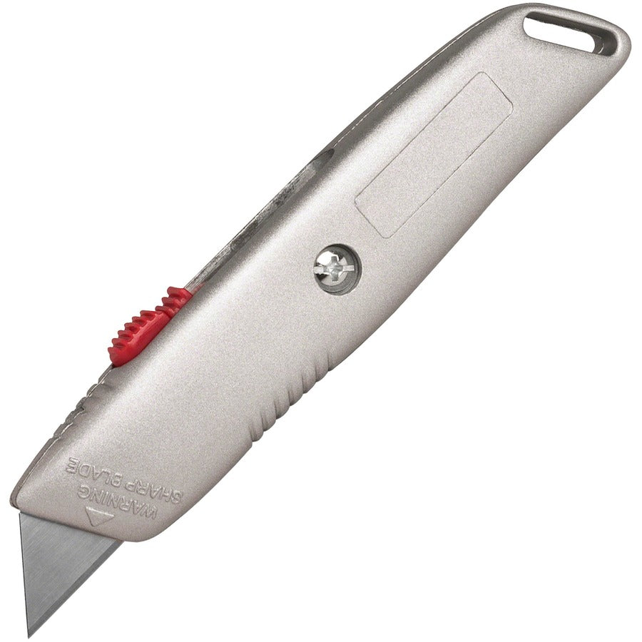 Sparco 3-position Retractable Blade Utility Knife - 1 Stainless Steel Blade - 6" Cutting Length - Retractable, Heavy Duty Utility Blade - 1 Each